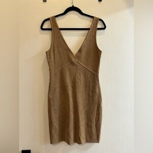 Wilfred Suede V-Neck Mini Dress